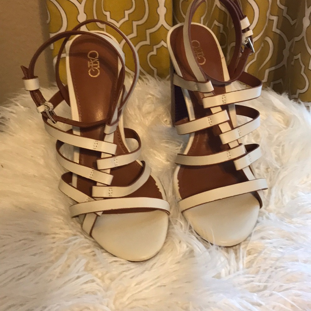 Cato tan block heels sz7